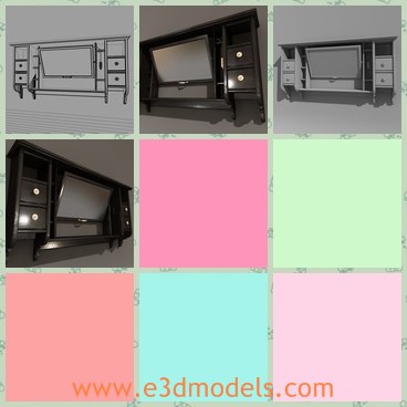 3d model the cabinet with a mirror - This is a 3d model of the cabinet,which is big and made with a piece of mirror.The cabinet is placed in the bedroom,which is so convenient.