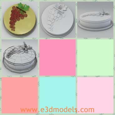 3d model the cake - This is a 3d model of the cake,which is made with sugar.The dessert looks so charming and delicious.