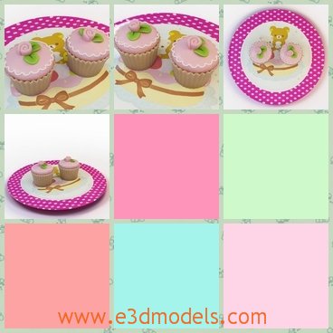 3d model the cake as the dessert - This is a 3d model of the cake as the dessert on plates,which are made by the famous baker of a cake shop.