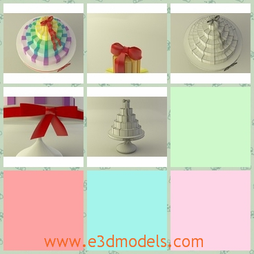 3d model the cake for birthday party - This is a 3d model of the cake for birthday party,which is made of the dessert food and the shape is round and cute.