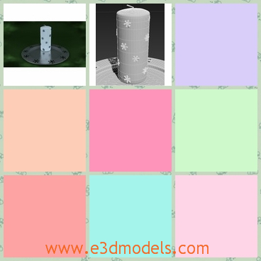3d model the candle with the decoration - This is a 3d model of the candle with the decoration,which is presented in the Christmas and the candle is special.