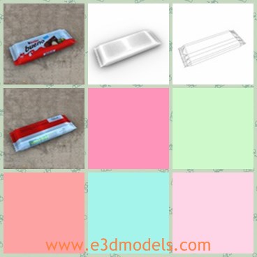 3d model the candy - This is a 3d model of the candy,which is a kind of snack for kids.The model usually contains chocolate materials.