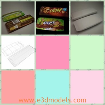 3d model the candy bar - This is a 3d model of the candy bar,which is the chocolate bars made with words on it.The food is sweet and popular among people.