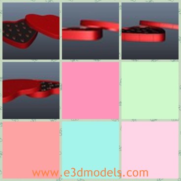 3d model the candy box in heart shape - This is a 3d model of the candy box in heart shape,which is used as the gift box in the Valentine's Day.