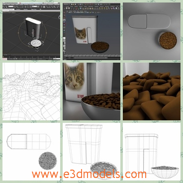 3d model the car food - This is a 3d model of the car food,which is for the pet animals.The model is was designed to provide a high definition in a low poly.