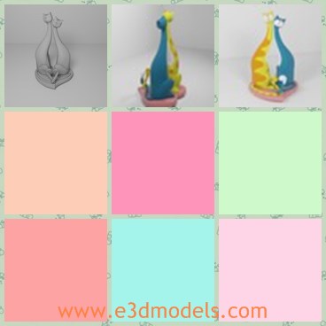 3d model the cats - This is a 3d model of the cats,which is cute and charming.The colors are obvious and attractive.