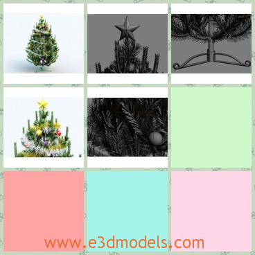 3d model the christmas tree - This is a 3d model of the Christmas tree,which is decorated with ornaments.The model is the pine in the Europe.