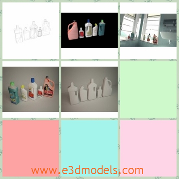 3d model the cleaning products - This is a 3d model of the cleaning products,which is used in the family for different purposes.