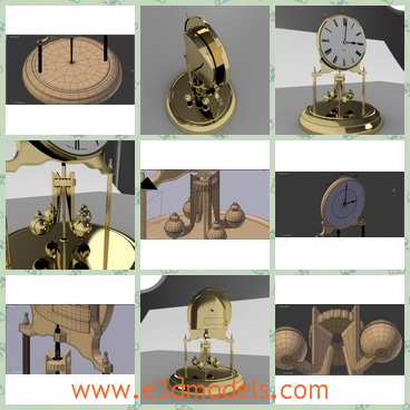 3d model the clock in ancient style - This is a 3d model of the clock in ancient style,which is rare and treasure.The model is detailed and from Rome.