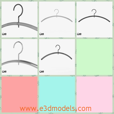 3d model the clothes hanger - This is a 3d model of the clothes hanger,which is common and used frequently.The model is made of steel materials.