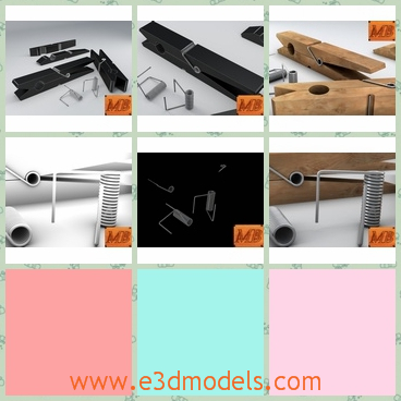 3d model the clothespin - This is a 3d model of the clothespin,which is the wooden type and the model is so common in our life but really practical.