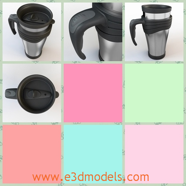 3d model the coffee mug - This is a 3d model of the coffee mug,which is black and big enough.The model is fit for the travelling and the model is stable to take.
