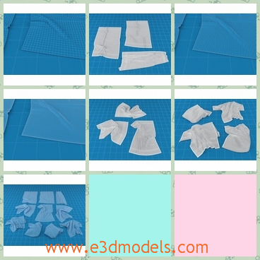 3d model the collection of towel - This is a 3d model of the collection of towels,which are white and clean.The model are the stuffs in the hotels.