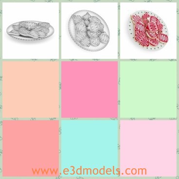 3d model the cookie - This is a 3d model of the Christmas cookies,which is made with sweet gredients.The food is orderly placed on plate.
