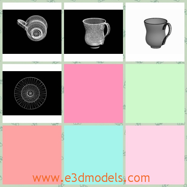 3d model the cup and the saucer - This is a 3d model about the cup and saucer,which is made of glass.It is transparent and cute.