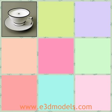3d model the cup of tea or coffee - This is a 3d model of the coffee or tea cup,which is based on the Pura tea and coffee service by Blomus. The contemporary design is well suited to modern interiors and the cup can be used for tea, coffee, or cappuccinos.