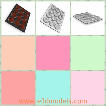3d model the cupcake - This is a 3d model of the cupcake,which is placed orderly on plate.The model is detailed and textured.