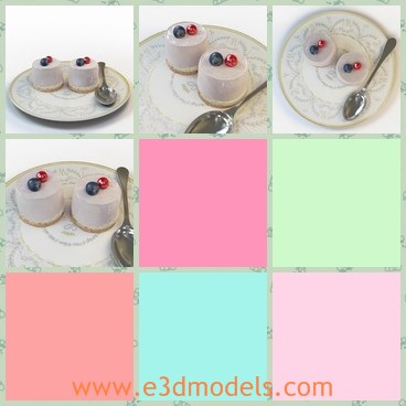 3d model the dessert cake - This is a 3d model of the dessert cake,which is pretty and made of cheese.The model is fine and delicate.
