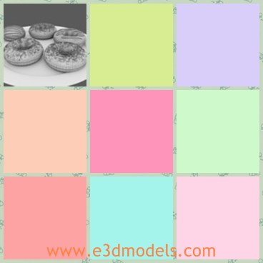 3d model the donuts - This is a 3d model of the donuts,which is round and made with sugar and flour.The model is common in life.