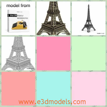 3d model the eiffel tower - This is a 3d model of the mini-Eiffel Tower,which can be used as the decorative product in the house.