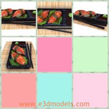 3d model the fish food - This is a 3d model of the fish,which is baked and delicious.The model looks pretty and yummy.