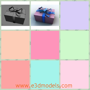 3d model the gift box - THis is a 3d model of the Christmas gift box,which is presented with a ribbon.The model is grand and popular.