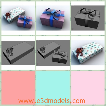 3d model the gift boxes - This is a 3d model of the Christmas gift boxes,which has the ribbons on the top.The model is common and popular in our life.