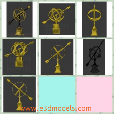 3d model the golden arrow - This is a 3d model of the golden arrow,which is the modern style .The holder is solid and stable.