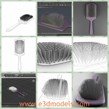 3d model the hairbrush - This is a 3d model of the hairbrush,which  was designed to provide a high definition in a low poly.