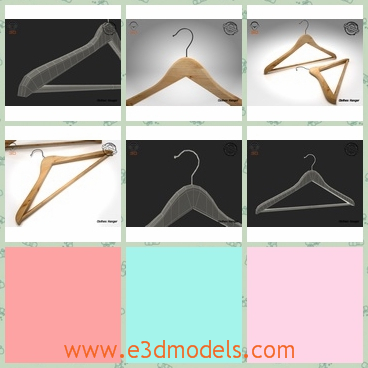 3d model the hanger for clothes - This is a 3d model of the hangers for clothes,which is made in woode and the textures are simple but smooth.