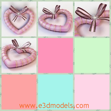 3d model the heart shape in pink - This is a 3d model of the heart shape in pink,which is the decoration of the gift for people.The shape is cute and pretty.