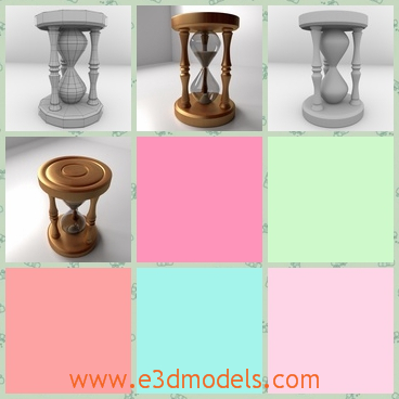 3d model the hourglass - This is a 3d model of the hourglass,which has two versions,the white one and the brown one.The hourglass is measured by the sand inside of it.