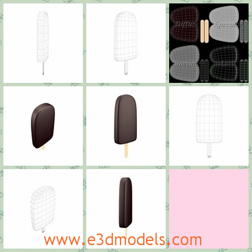 3d model the ice cream - This is a 3d model of the ice cream,which is the yummy snack and it is made of chocolate.