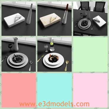 3d model the kitchen set - This is a 3d model of the kitchen set,which is new and attractive.The dishes is small and cute.THe model is taken by the high-quality cinema.