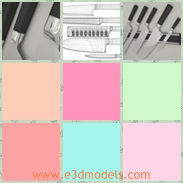 3d model the knife - THis is a 3d model of the knife of the same brand in different sizes.The model is made with steel materials.