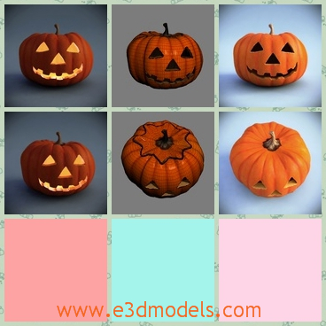 3d model the lantern made in pumpkins - This is a 3d model of the lantern made in pumpkins,which is the general tools in the Halloween.