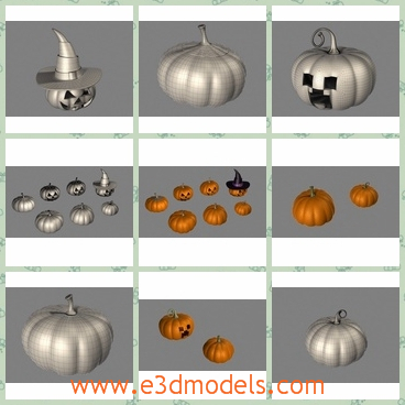3d model the lantern made of pumpkins - This is a 3d model of the lantern made of pumpkins,which are presented in the famous holiday-Halloween in the western countries.