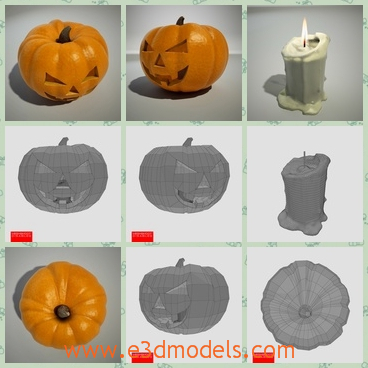 3d model the lantern pumpkin - This is a 3d model of the lantern pumpkin,which is the most popular present in the Christmas festival.The lantern is special.