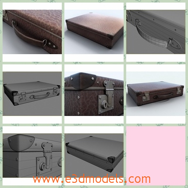 3d model the leather case - This is a 3 model of the leather case,which is the common baggage in our life.The model is small and thin but practical.