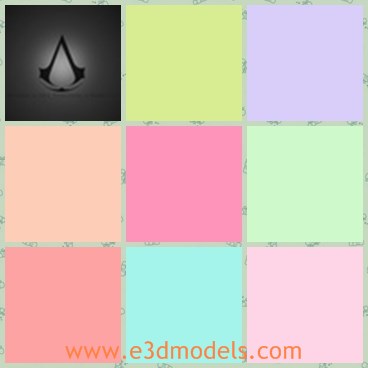 3d model the logo of assassins - This is a 3d model of the logo of assassins,which is simple and common.The model is recognized within the assassins' group members.
