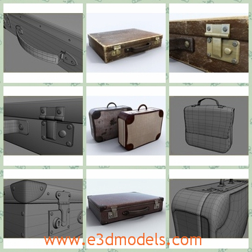 3d model the luggages - This is a 3d model about the luggages,which is made with leather materials.The model is common and useful.