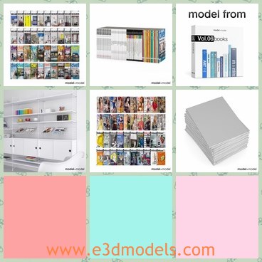 3d model the magazinez - This is a 3d model of the magazines.here are 80 unique magazines covers total and 4 magazines types: Casa Abitare, Vogue, Dwell and Wallpaper.