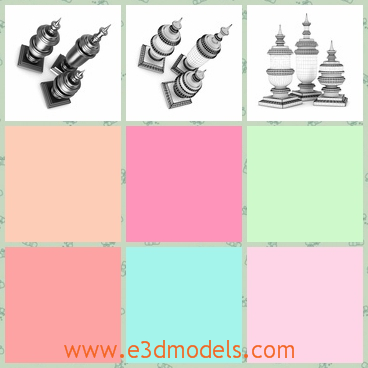 3d model the metal objects - This is a 3d model of the metal objects,which are standing on the desk.The model has a sharp top and the holder is square and stable.