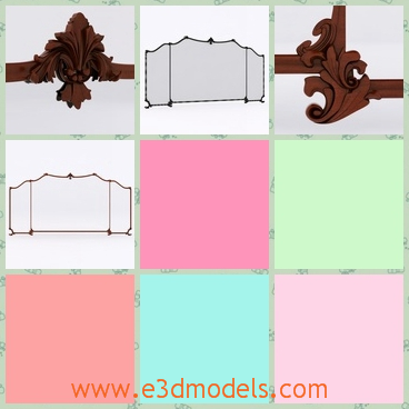 3d model the mirror with a fine frame - This is a 3d model of the mirror with a fine frame,which is large ant outstanding in the house.