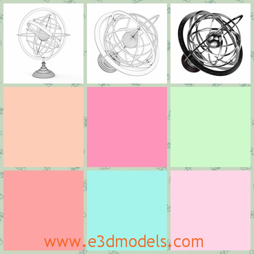 3d model the model of the earth - This is a 3d model of the earth,which is presented in the armillary sphere and the model  earth can turn around.