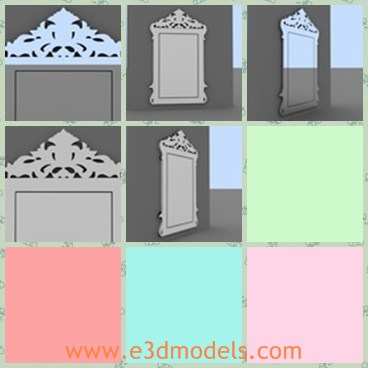 3d model the modern mirror - This is a 3d model of the modern mirror,which is made with high quality and in special shape.The model can be used as the ornament in the room.