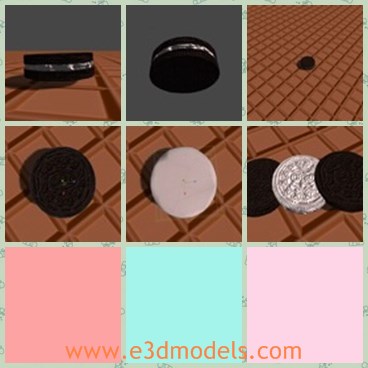 3d model the Oreo cookies - This is a 3d model of the Oreo cookies,which is the snack food.The model is sweet and popular for children.