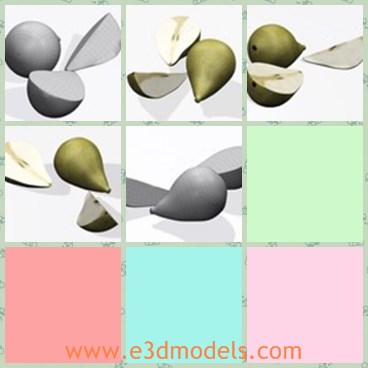 3d model the pears - This is a 3d model of the common fruit-pears,which is small and sweat.The food is delicious and yummmy for adults and kids.