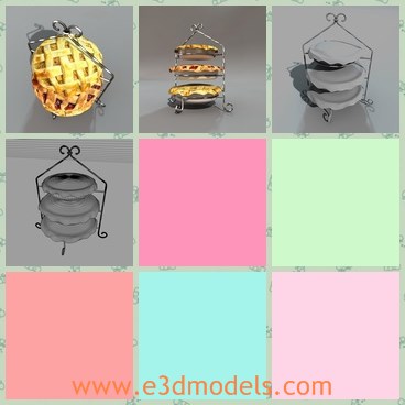 3d model the pies on the stand - This is a 3d model of the pies on the stand,which are charming and yummy.The holder is strong and very cute as the decoration on the table.
