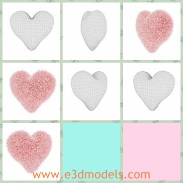 3d model the pillow - This is a 3d model of pillow in heart shape,which is fully textured using high resolution material and is rendered by using V-ray
The model will appear exactly the same as that in preview.